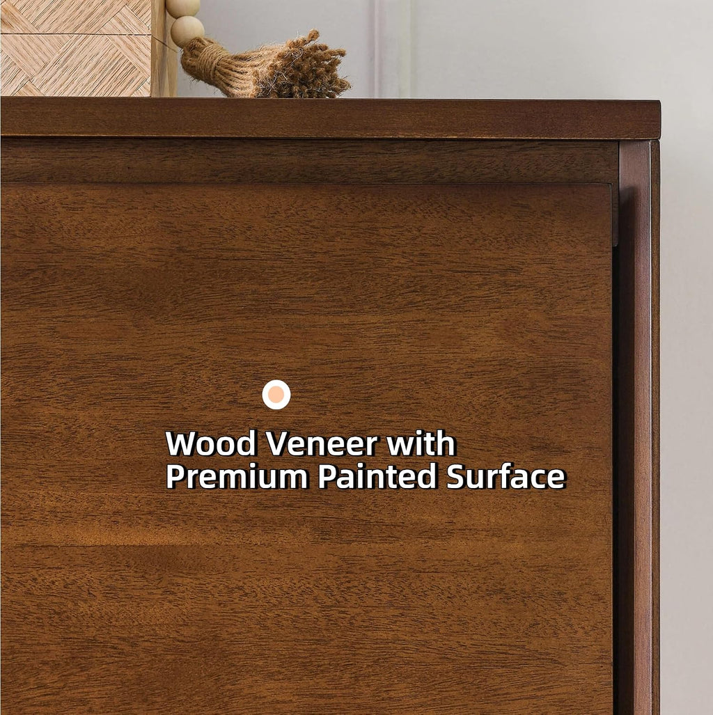 LKTART Mid Century Modern Sideboard Buffet Cabinet,Narrow Walnut Entryway Storage Cabinet,Modular Storage Cabinets with 2 Doors for Living Room,Kitchen,Hallway (2 Pieces,78" L*9.25" D)