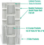Simple Houseware Double-Sided Hanging Gift Wrap Organizer Storage Pockets, Gray (Set of 1)