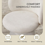 Swivel Dining Chair, Chenille Upholstered Barrel Accent Chair with 360° Swivel, Armless Vanity Chair for Makeup Room, Bedroom,Beige