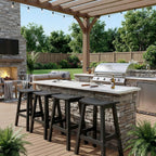 Stoog All-Weather Bar Stools Set of 2, 28" Outdoor Barstools with 400 lbs Capacity, Low Maintenance HIPS Patio Furniture for Kitchen Counter, Deck & Garden, Black