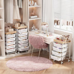 APEXCHASER Utility Cart with 4 Drawers,Rolling Storage Cart for Crafters Artists Kids Teacher Student Storage Arts Crafts & Sewing Study Supplies in Craft Room Dorm Classroom Kids Room-White