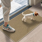 LEKEEPGO Door Mat Indoor Entrance 17"x29", Ultra Thin Indoor Door mat, Absorbent Washable Entryway Doormats, Low-Profile Dirt Trapper Doormat Entry Inside Door Mats Front Floor Mats, Beige
