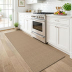 KOZYFLY Boho Runners for Hallways 2x6 ft Washable Kitchen Runner Non Slip Rubber Backed Hall Runners Cotton Entryway Runner Rugs for Indoor Backdoor Bedroom Kitchen, Orange Beige/Tan/Brown