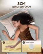 Fast Inflate AirBed, Quiet & Comfortable Blow Up Bed for Home Guests, Camping, Travel, 20” Tall Luxury Air Mattress with Quilted Foam Topper, U-shaped PVC strap for Extra Firm Support, Inflatable Bed