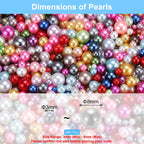 uxcell 800Pcs Faux Pearl for Crafting, 3-8mm No Hole ABS Round Pearls for Vase Fillers, Jewelry Making, Vase Filler, Cosmetic Boxes, DIY Parts, Table Scatter, Multicolor