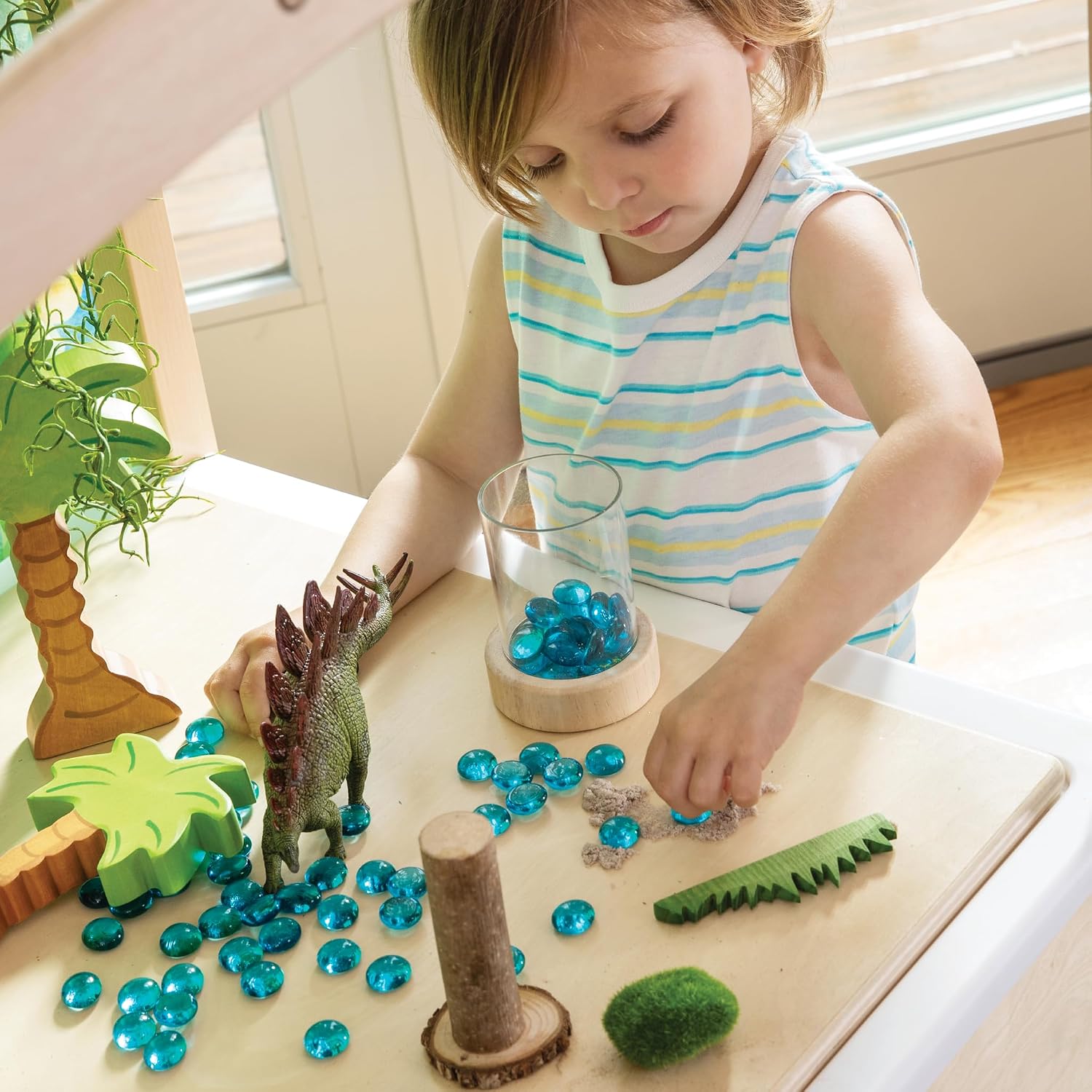 Guidecraft Sensory Table System with Lid for Kids - Sand and Water Table with Large Play Bin, Chalkboard, and Arch | Toddler Activity Center for Indoor and Outdoor Use