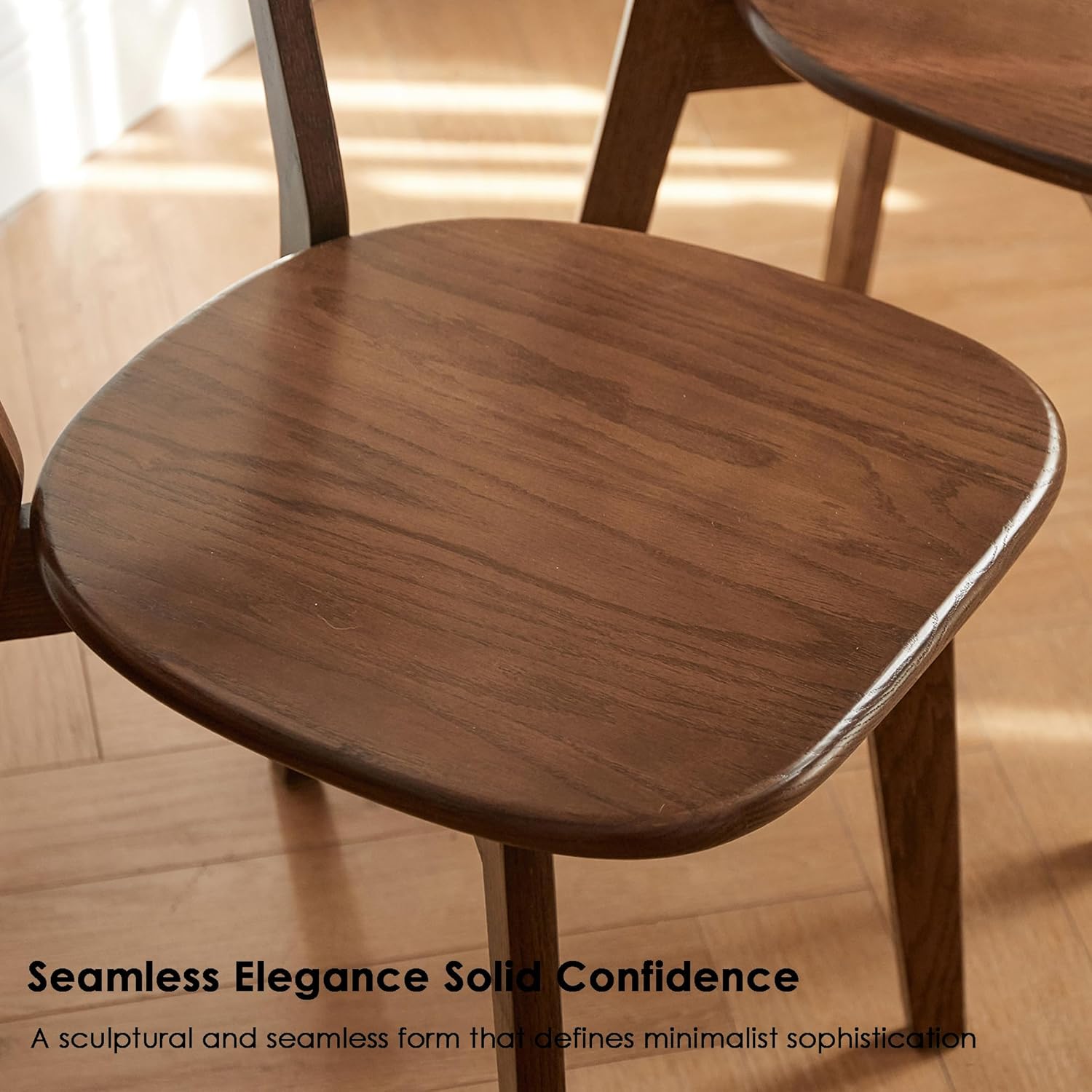 Modern Dining Chairs Set of 4, Solid Oak Wood Dining Chair with Comfortable Backrest, Sturdy Wooden Chairs for Kitchen, Dining Room