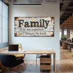 Ggaafet Retro Family Quotes Wall Art for Bedroom Canvas Painting Prints Family is the Most Important Thing in the World Rustic Farmhouse Art Deco Modern Artwork Office Kitchen Dining Room Decor