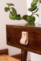 Leather and Brass Drawer Pull