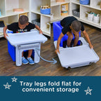 Children's Factory Edutray Desk Attachment for Cube Chair – Toddler Study Surface for Homeschool, Classroom, Space-Saving, Durable, Easy-Clean Plastic, Gray