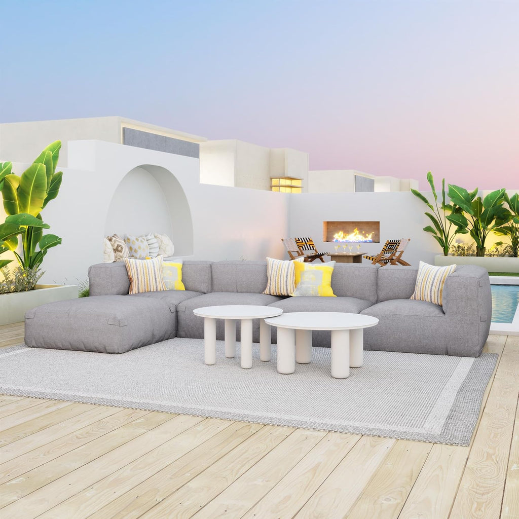 Zuo Luanda Outdoor Collection Ottoman Gray