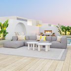 Zuo Luanda Outdoor Collection Ottoman Gray