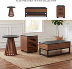 Signature Design by Ashley Kallari Industrial Chairside End Table with Cabinet and Shelf, Dark Brown & Black