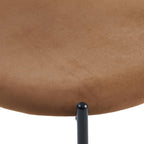 Brown Rattan Dining Chairs Set of 6, Mid-Century Modern Chair with Boucle, Kitchen Dining Room Chairs for Living Room with Metal Legs, Round Upholstered Sherpa