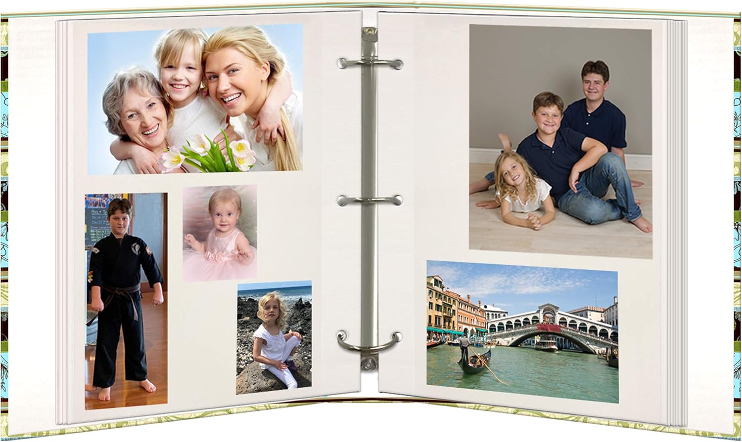 Magnetic Self-Stick 3-Ring Photo Album 100 Pages (50 Sheets), Lots of Pattern Design