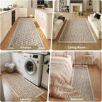 Washable Runner Rug 2x6 for Hallway, Non Slip Kitchen Runner Rug, Soft Low Pile Indoor Carpet Runner for Entryway, Laundry Room, Bedroom Decor (2'x6', Beige)
