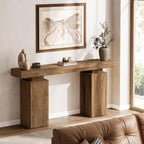 Tribesigns 63-Inch Long Console Table, Farmhouse Entryway Table Behind Couch, Wooden Foyer Stand Entry Station, Modern Hallway Accent Furniture for Living Room Decor, Entrance, Natural Wood Finish