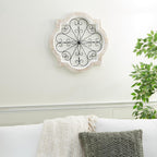 Deco 79 Wooden Scroll Home Wall Decor Wall Sculpture with Metal Scroll Work, Wall Art 22" x 1" x 22", White
