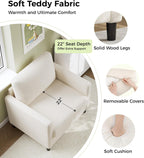 Welzona Sofa Accent Chair, 33" Reading Chair for Bedroom, Tool-Free Setup Living Room Accent Chairs, Comfy Arm Chairs Living Room, All-Wood Reading Nook, Beige