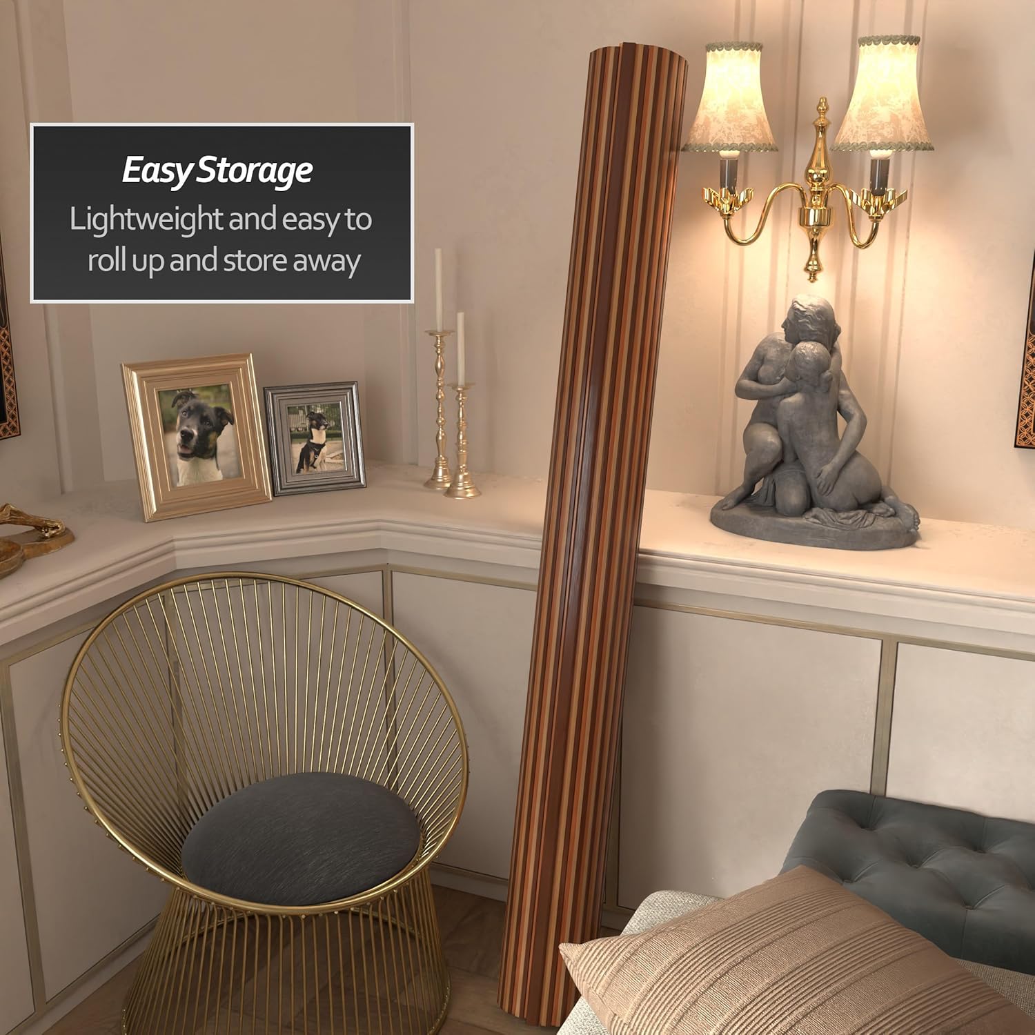 6 ft. Tall Bamboo Wave Screen - Triple Espresso