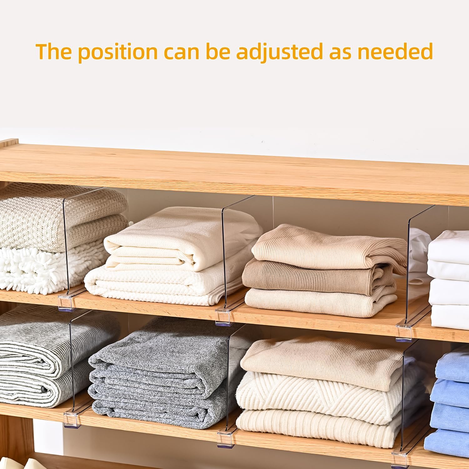 Shelf Dividers，Vertical Purse Organizer for Closet，Thickened and Sturdy Shelf Organizer for Sweater, Shirts, Handbags,8" Tall x 11" (6 Pcs)