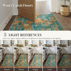 Lansny Abstract 2x6 Runner Rug, Washable Runners for Hallway, Rubber Backed Non-Slip Kitchen Runner Rug, Print Faux Wool Entryway Runners Indoor, Thin Floor Carpet for Bedroom Hall Entry Colorful