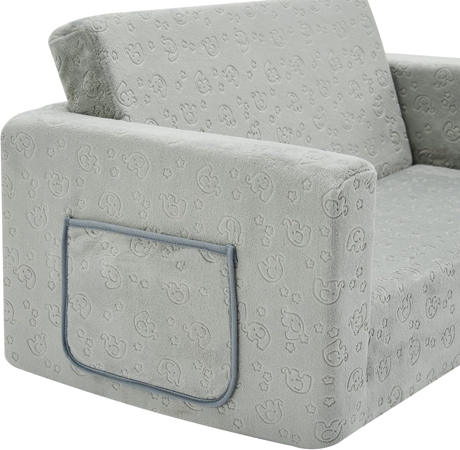 Ulax furniture Kids Fold Out Couch 2-in-1 Children Convertible Sofa to Lounger with Soft Plush Fabric