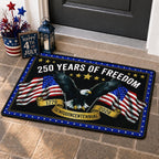 Patriotic Door Mat 250th Anniversary Doormat,4th of July Patriotic Mat with Bald Eagle & Stars Mat,17"x28" Non-Slip Independence Day Freedom Memorial Day Porch Front Decor