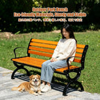 Garden Benches for Outdoors, Patio Benches for Outdoors, Features a Cast Aluminum Frame; Suitable for Front Porches, Parks, and Various Outdoor Spaces.(B Deluxe,150cm)