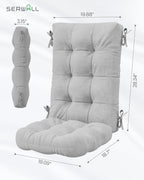 SERWALL Folding Gray Adirondack Chair Set of 4 with Memory Foam Cushions
