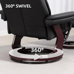 Faux Leather Recliner Chair with Ottoman Set