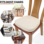 SINOSSO Thickened 2.5" Dining Chair Cushion, Soft Blended High Density Support Foam Kitchen Seat Cushion with Ties, U-Shaped Non-Slip Indoor Chair Pad, 16.5" x 16", 1 PCS, Beige