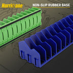HURRICANE Pliers Organizer Rack with Non-Slip Rubber Base, Extendable Design, Blue and Green, 2 Pack