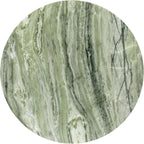 Poly & BARK Riba 16” Side Table – Seaweed Green Marble Look Finish, Solid Cement Base – Modern Ribbed End Table for Living Room or Bedside