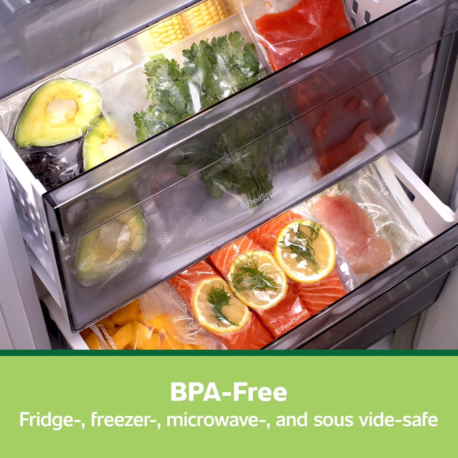 FoodSaver Pint Pre-Cut Vacuum Seal Bags, Easy Use Vacuum Storage Bags, Align to Seal and Tear to Open Vacuum Sealer Storage Bags, 108 Pack