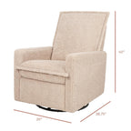 Babyletto Cali Flange Recliner and Swivel Glider in Chai Shearling, Greenguard Gold and CertiPUR-US Certified