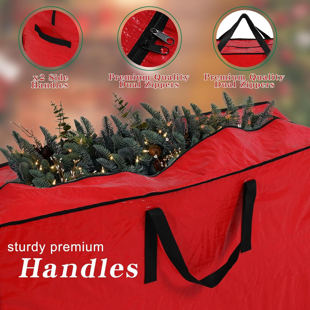 Artificial Large Christmas Tree Storage Case Bags With Handles,Fits Up To 7 Ft Artificial Trees Zippered Bag Protects Against Dust, Insects And Moisture