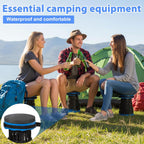 2 PCS Telescopic Stool Cushion, 9.8 Inch Retractable Folding Stool Cushions Round Memory Foam Cushions for Retractable Camping Stools with Elastic Strap for Picnics, Camping and Fishing-Only Cushion