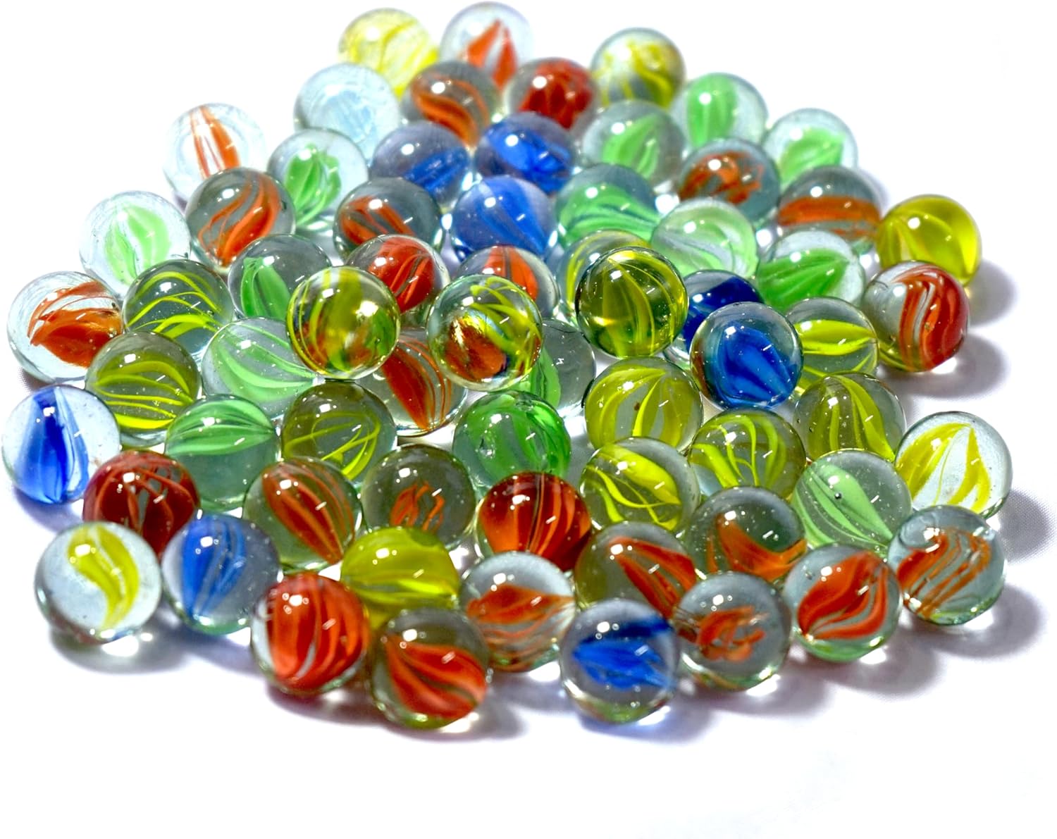 ARSUK Glass Marbles Cats Eye Color Assorted Sizes Mixed Marbles Bulk Vase Fillers, Aquarium Filler, Fish Tank, Plant Decor, Glass Beads for Vases, 0.59 Inch (40pcs Mix Color Marbles)