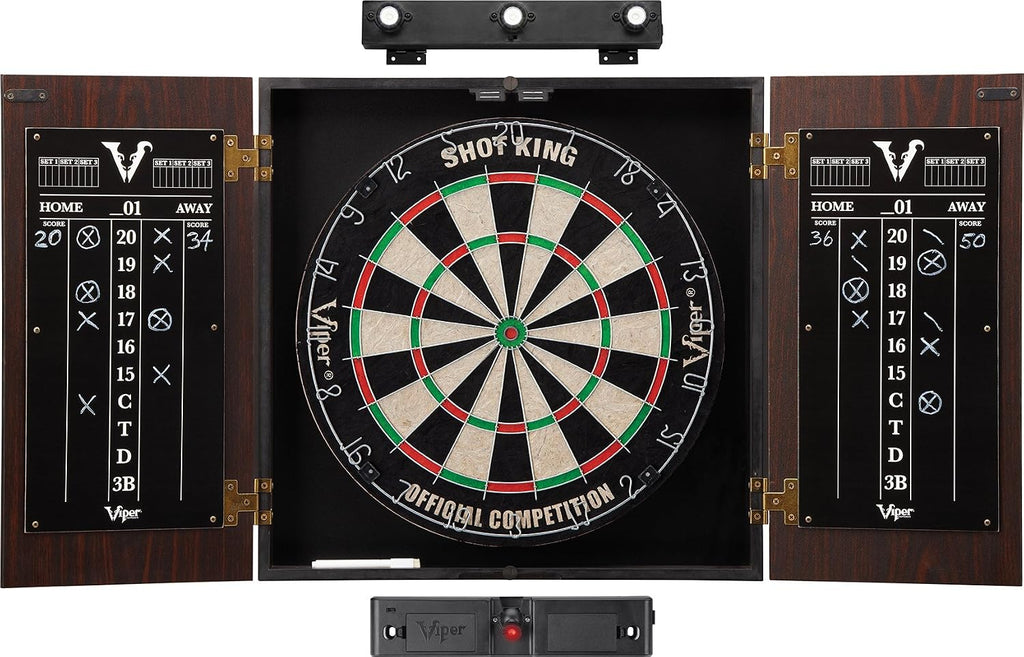 Viper by GLD Products Stadium Cabinet & Shot King Sisal/Bristle Dartboard Play-Ready Bundle