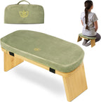 Florensi Meditation Bench - Bamboo, Foldable & Ergonomic Meditation Stool - Sturdy Prayer Bench with Meditation Cushion, Comfortable for Kneeling or Sitting - Perfect for Deeper & Longer Meditation