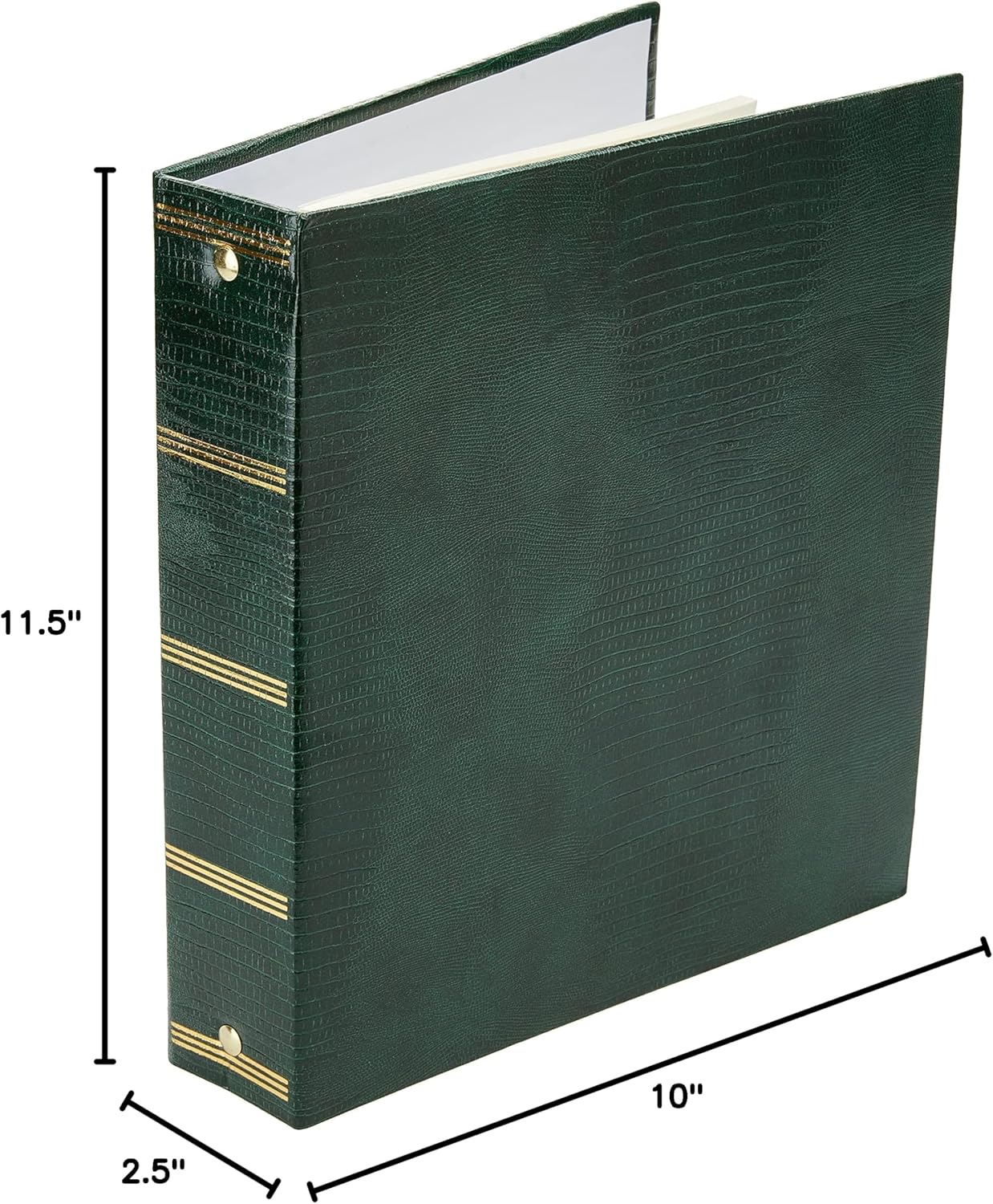 Magnetic Self-Stick 3-Ring Photo Album 100 Pages (50 Sheets), Hunter Green