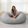 Jaxx 5.5 ft Bean Bag Loveseat, Premium Faux Fur, Mondo Grey