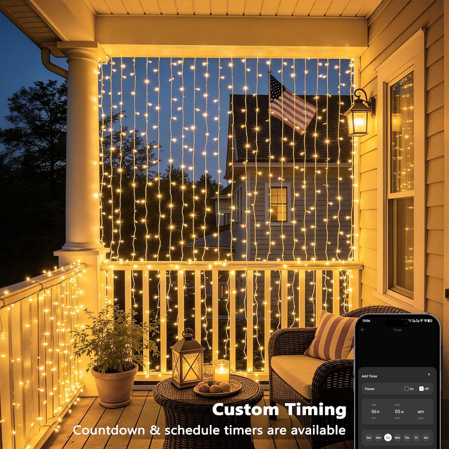 Brizled Smart Curtain Lights, 390 LED 9.8x6.3Ft Curtain Lights Outdoor, App & Voice Control Plug in Music Sync Curtain String Lights for Bedroom Wall Wedding Window Party Backdrop Indoor, Warm White