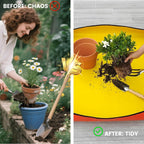 Gardening Repotting Mat for Plants - Waterproof Mat for Potting, Soil Change, Flower and Plant Care (66cm x 66cm, Yellow)