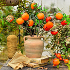 Sungmor Rustic Ceramic Flower Vase with Handles, Decorative Pottery Vase 7 Inch Terracotta Plant Pots, Cement Textured Vases Home Decor, Indoor Fresh Flowers Planter, Dried Flower Arrangements