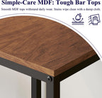 Lutown-Teen Square Bar Table, High Top Table - Industrial Metal Frame for Small Spaces & Narrow Kitchens, 23.6x23.6x36.9 in (LxWxH), Easy Assembly, Mahogany and Black