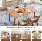 BETU Chair Cushions for Dining Chairs Set of 4,3.5" Thick Kitchen Table Chair Pads with Ties,Non Slip Backing and Covers, Seat Cushion for Dining Room,Bar,Patio Chairs,15.5"X15.5"X3.5",Beige