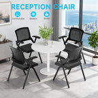 Folding Office Chair with Cushion, Stackable Chair with Breathable Mesh Back for Conference Guest Reception, Seminar Training Classroom