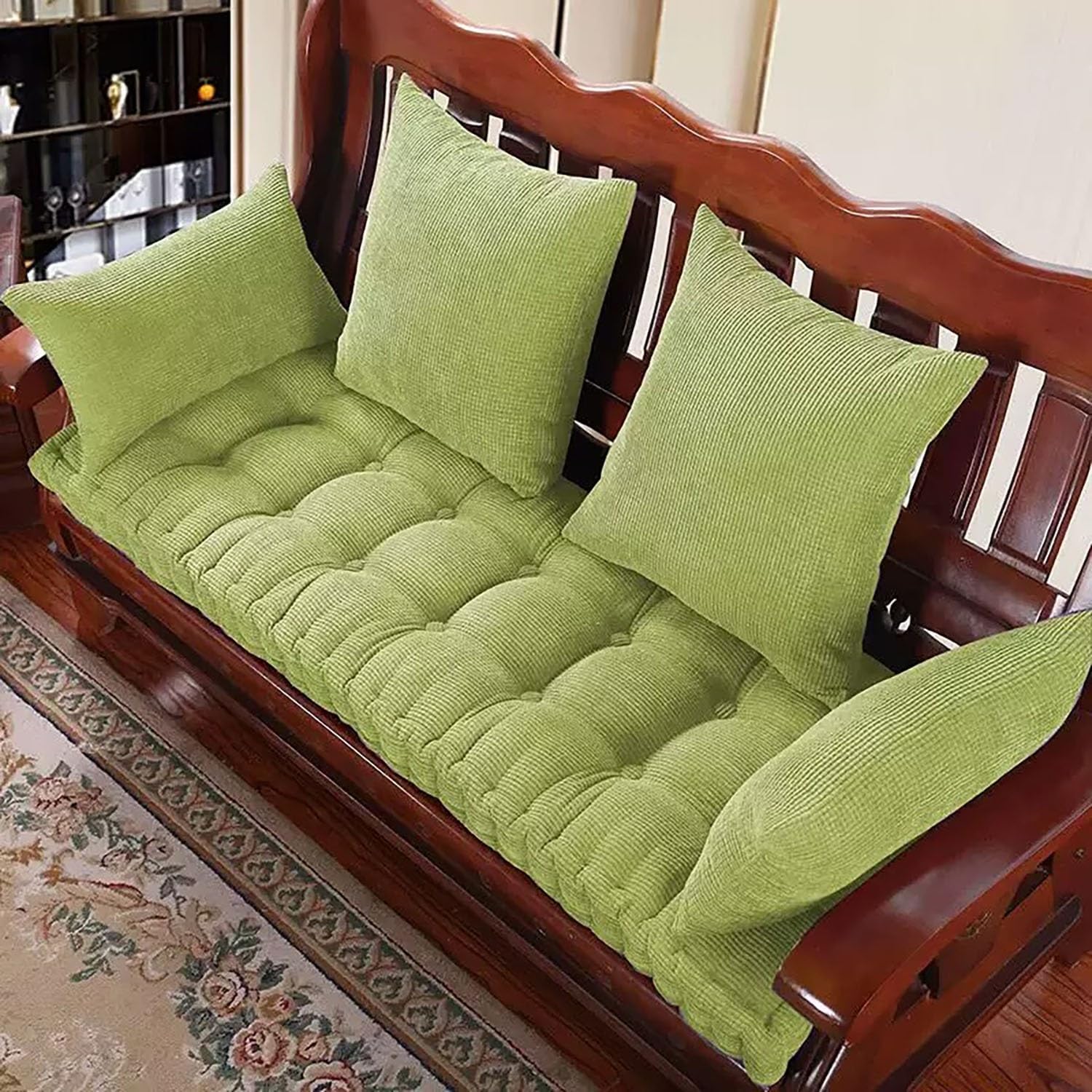 Bench Cushion for Outdoor/Indoor Furniture,8-10cm Thick Garden Bench Pad Cushions 90/100/120/150/180cm×30/35/40/50cm,for Bay Windows,Long Chairs,Sofas&Porch Furniture(Beige,69x22in)